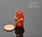 1:12 Dollhouse Miniature Red Fused-Glass Vase, Leaf Detail BD HB600