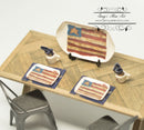 1:12 Dollhouse Miniature Flag Dessert Set - Blue BB CDD708