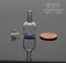 1: 12 Dollhouse Miniature Blue Trim Glass Decanter with Lid BD HB652