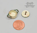 DIS 1:12 Dollhouse Miniature Medium Shabby Casserole/Beige Miniature Cookware Miniature Pot AZ AN1350BG