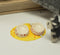 1:12 Dollhouse Miniature Yellow Mouse Cat Bowls & Mat BB CER121-A