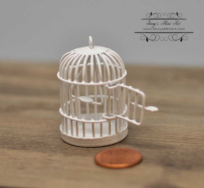 1: 12 Dollhouse Miniature Round Bird Cage/Miniature Garden AZ ZC752WH