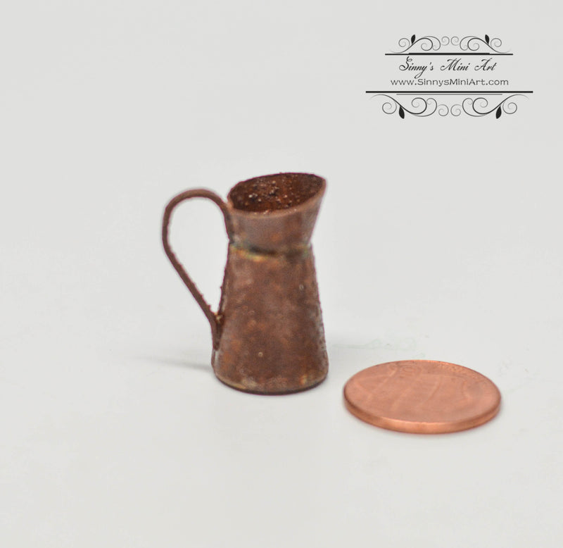 1: 12 Dollhouse Miniature Small Rust Pitcher/ Miniature Garden AZ EIWF583