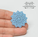 1:12 Dollhouse Miniature Hand Crocheted 1 inch Blue Fancy Doily BD D005