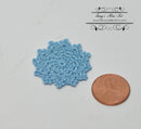 1:12 Dollhouse Miniature Hand Crocheted 1 inch Blue Fancy Doily BD D005