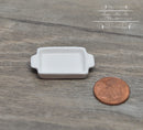 1:12 Dollhouse Miniature White Ceramic Baking Pan BD B430