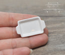 1:12 Dollhouse Miniature White Ceramic Baking Pan BD B430