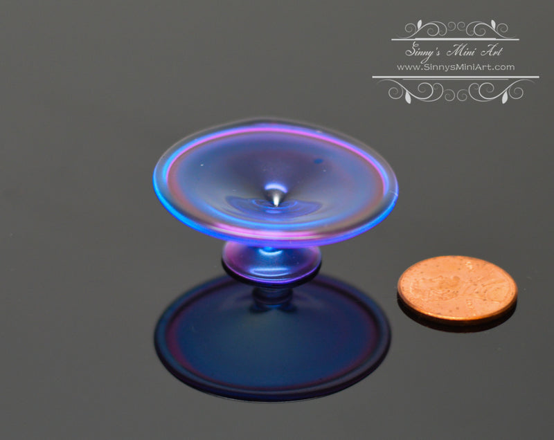 1:12 Dollhouse Miniature Cake Stand, Purple Glass BD HB261