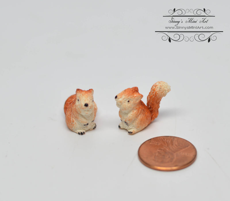 1:12 Dollhouse Miniature Squirrels, Set of 2 / Miniature Pets BD MF026