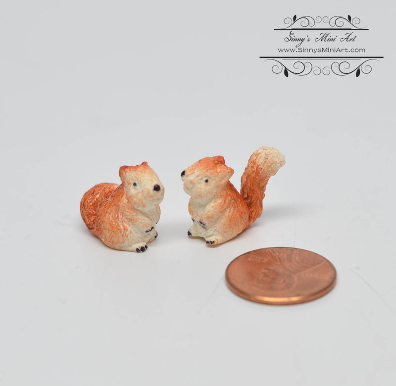 1:12 Dollhouse Miniature Squirrels, Set of 2 / Miniature Pets BD MF026