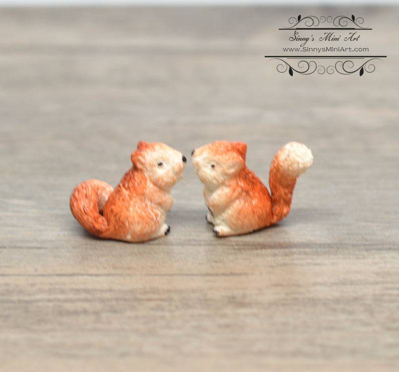 1:12 Dollhouse Miniature Squirrels, Set of 2 / Miniature Pets BD MF026