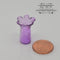 1:12 Dollhouse Miniature Purple Glass Ruffled Vase BD HB065
