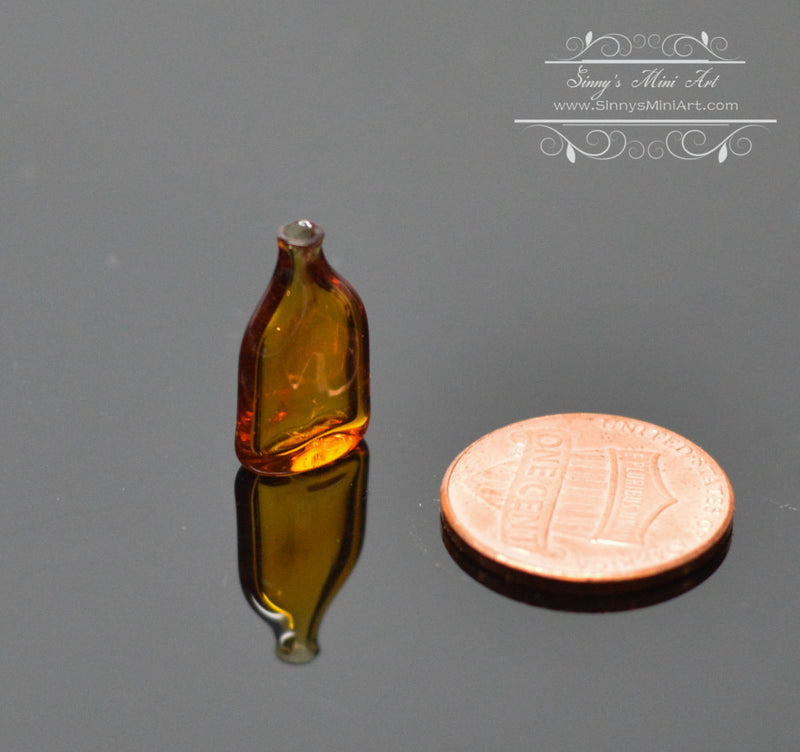 1:12 Dollhouse Miniature Amber Glass Flask BD HB134