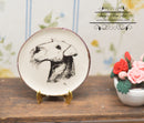 1:6 Dollhouse Miniature Airedale Dog Decorative Plate BB CDD265-6B