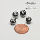 1:12 Dollhouse Miniature 4 Skeleton Cupcakes/Halloween BD K1807