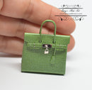 1:12 Dollhouse Birkli Handbag Purse Green Emerald IBM PUR086G