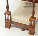 1:12 Dollhouse Miniature Tudor Bed/ Walnut AZ JJ00055WN