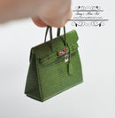 1:12 Dollhouse Birkli Handbag Purse Green Emerald IBM PUR086G