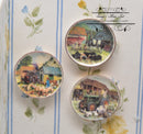 1:12 Dollhouse Miniature 3 Farm Scene Plates BB CDD482