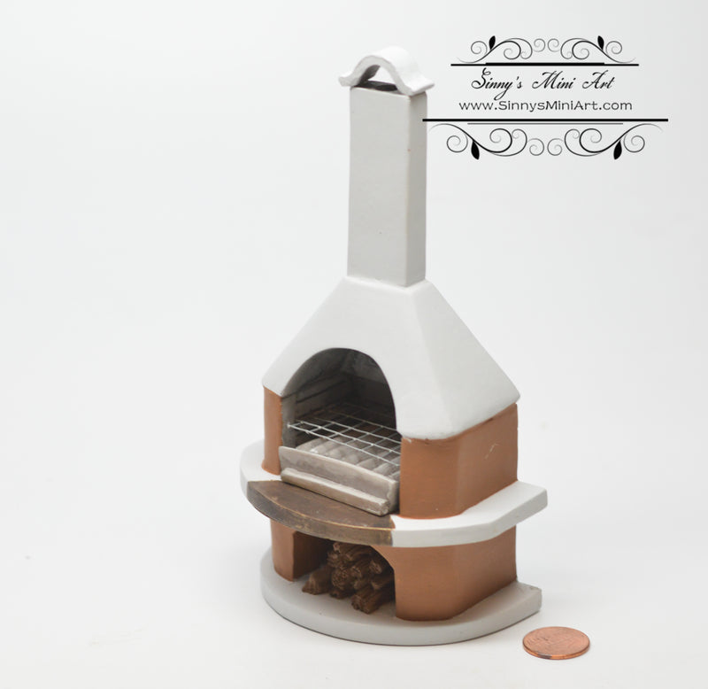 1:12 Dollhouse Miniature Cape Cod Outdoor Fireplace AZ YM0807