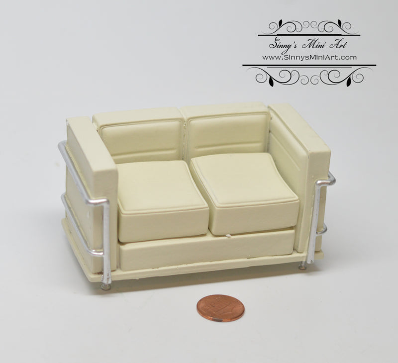 1:12 Dollhouse Miniature Modern Sofa White/ Miniature Furniture AZ S8004