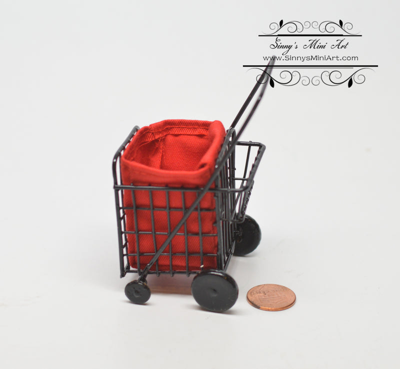 1:12 Dollhouse Miniature Grocery Cart with Bag AZ EIWF571