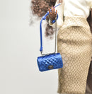 1:6 Miniature Velvet Doll Handbag Blue/ Miniature luxury Bag MJC71-Blue