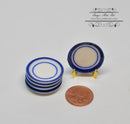1:12 Dollhouse Miniature Blue and White Round Ceramic Plate HMN 662