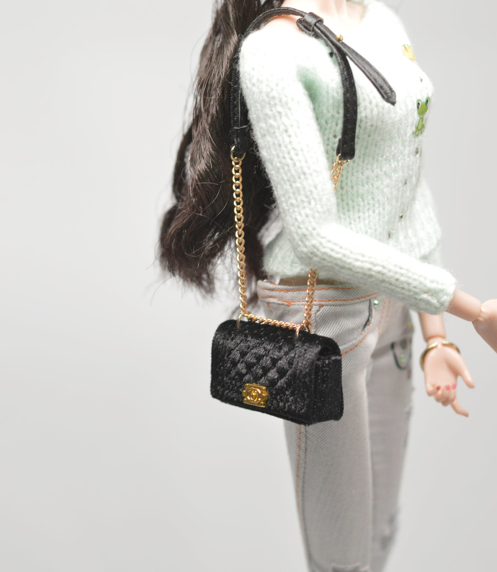 Sweet Miniature Artist Designer Purse W/ Bag for Doll W/ Purse