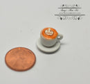 1:12 Miniature Halloween Espresso On Saucer-Jack-O-Lantern BD F352