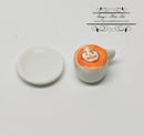 1:12 Miniature Halloween Espresso On Saucer-Jack-O-Lantern BD F352