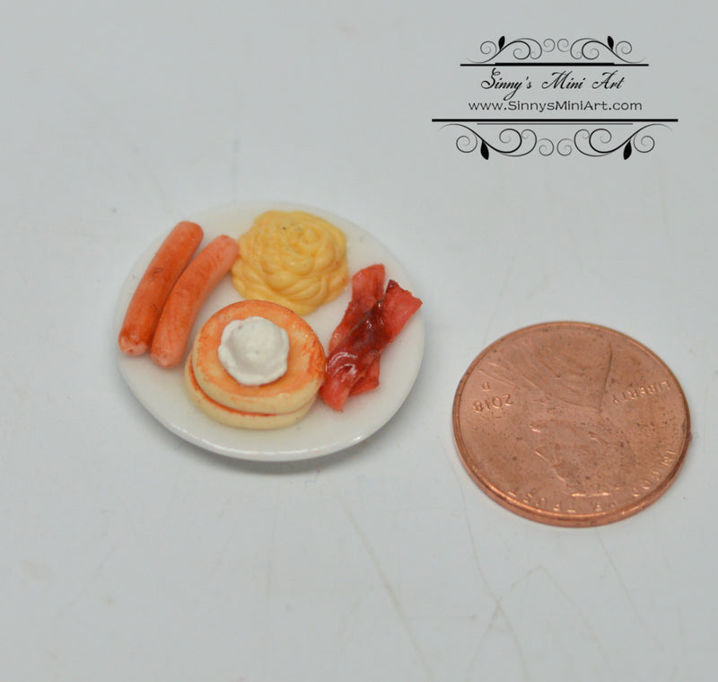 1:12 Dollhouse Miniature Egg with Pancake Breakfast BD F103