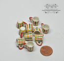 2 PC 1:12 Dollhouse Miniature Colorful Stripes PatternMug HMN 1485