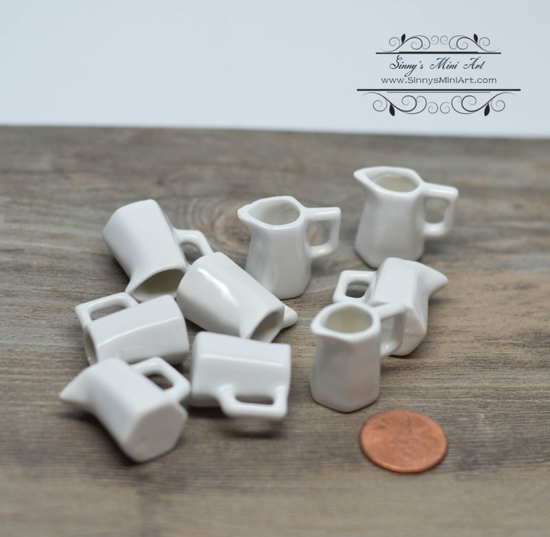 1:12 Dollhouse Miniature White Ceramic Pitcher HMN 1540