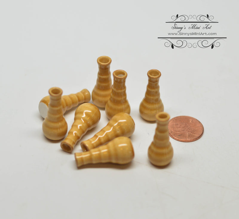 1:12 Dollhouse Miniature Ceramic Vase Yellow / Miniature Home HMN 1440