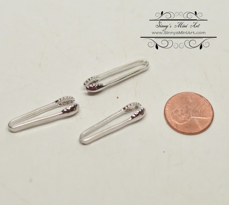 3 PC 1:12 Miniature Tongs A129