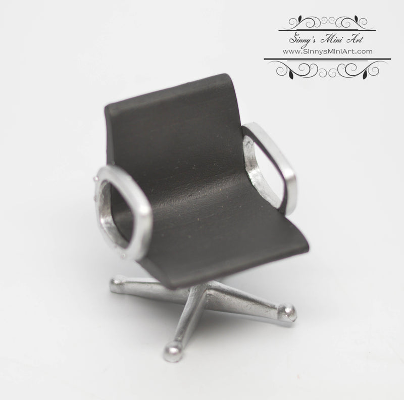 1:12 Dollhouse Miniature Aluminum Chair Black AZ S8006