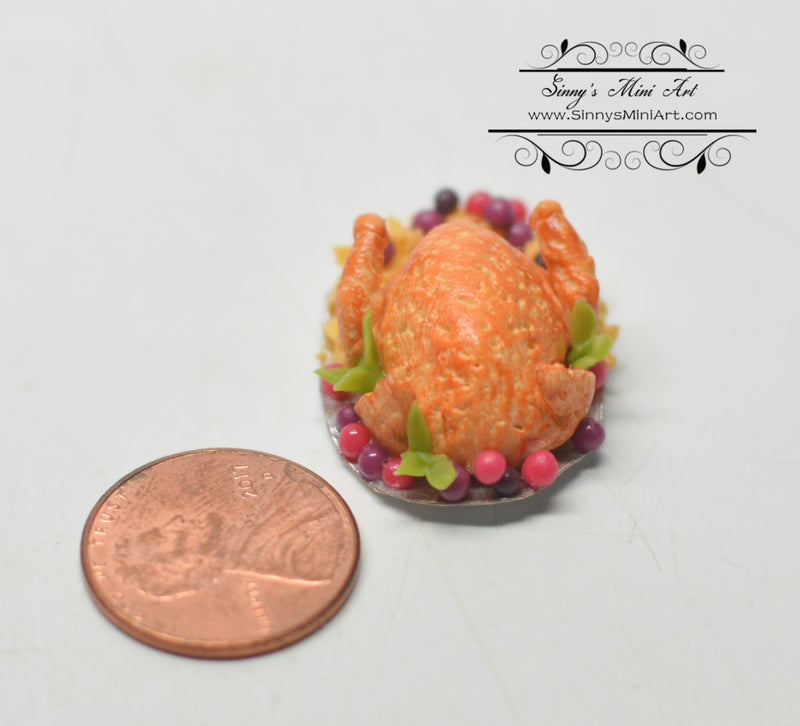 1:12 Dollhouse Miniature Roast Turkey with Stuffing BD F3250