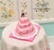 1:12 Dollhouse Miniature Pink Heart Wedding Cake BD K1117