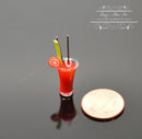 1:12 Dollhouse Miniature Bloody Mary Cocktail with Lemon Twist BD F301