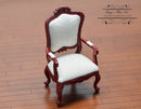 1:12 Dollhouse Miniature Fancy Vict.Armchair/Mahog Chair/ Furniture AZ B7749