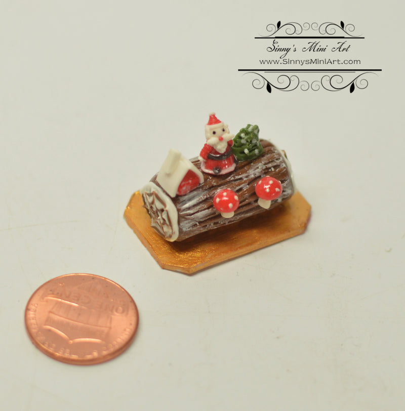 1:12 Dollhouse Miniature Decorated Holiday Chocolage Log BD K1470