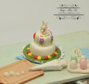 1:12 Dollhouse Miniature Easter Bunny 2-Tiered Cake BD K1120