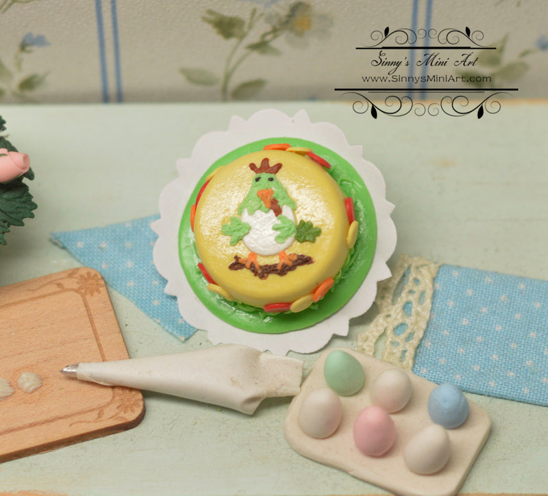 1:12 Dollhouse Miniature Easter Spring Chicken Cake BD K1400