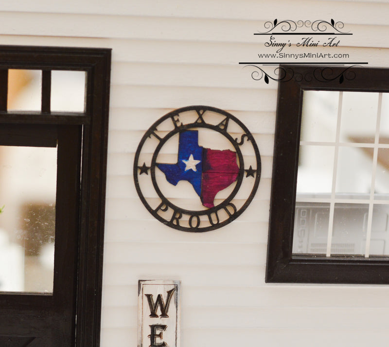 1:12 Dollhouse Miniature Texas Proud Sign SMA Sign002