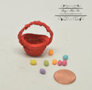 1:12 Dollhouse Miniature Easter Eggs in Red Basket BD H092