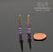 1:12 Miniature Pair of Lavender Glass Candlestick Holders with Candles BD H187