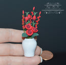 1:12 Dollhouse Miniature Red Roses in Porcelain Vase BD A120