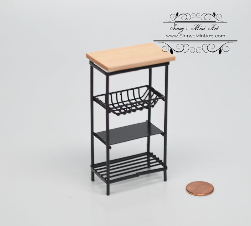 1:12 Dollhouse Miniature Black Utility Rack AZ B5139