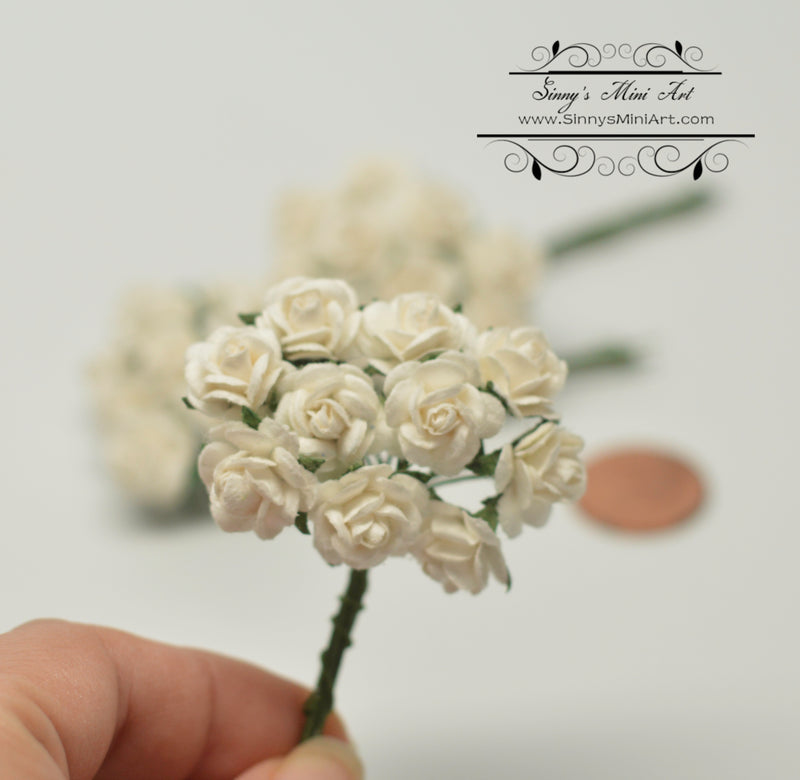 1:12  Dollhouse Miniature 10 PC 10 mm Roses/ Flowers  DI 2